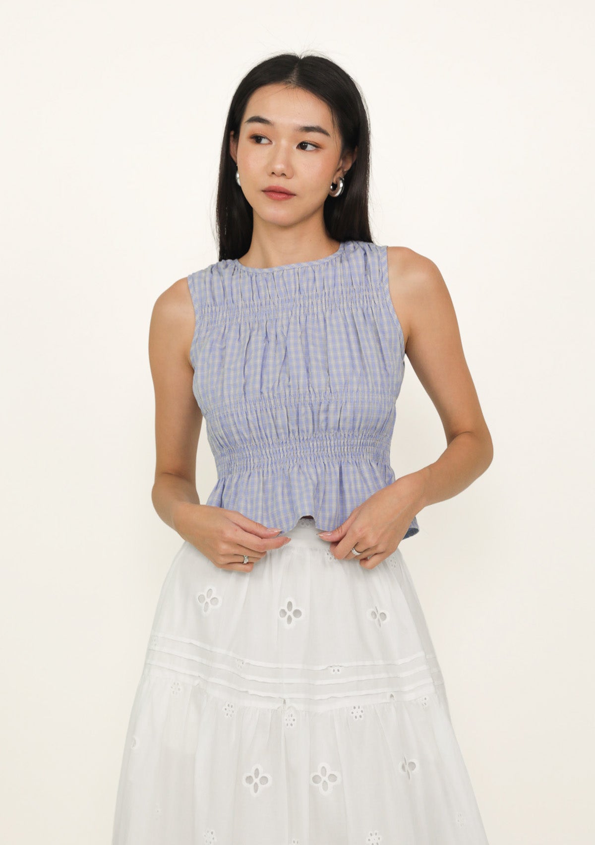 Della Shirred Top (Plaid) – The Tinsel Rack