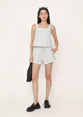 Lavina Lace Trim Drawstring Shorts (Printed)