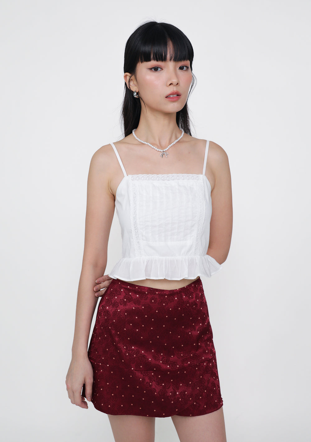 Audrey Lace Trim Panelled Top
