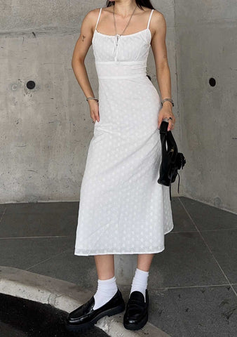 Bree Ruched Front Eyelet Dress