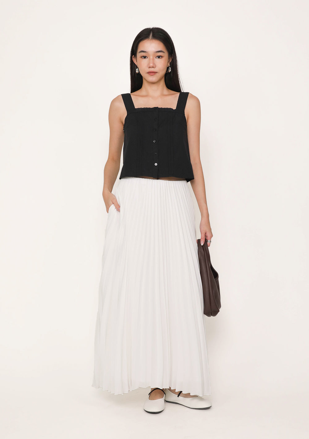 Caprina Pleated Maxi Skirt