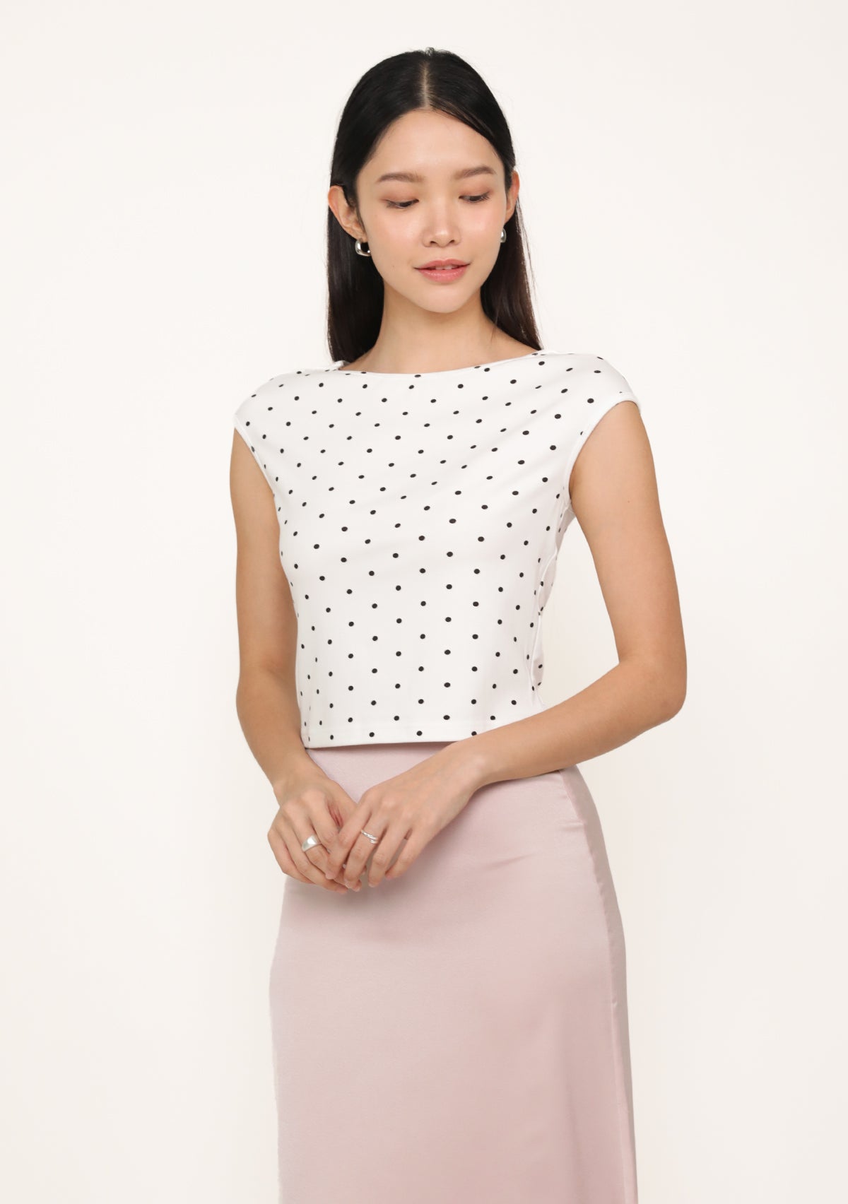 Drea Basic Boat Neck Top (Polka Dot) – The Tinsel Rack