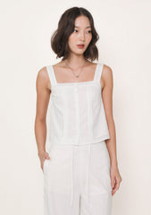 Giselle Lace Trim Button Top