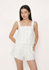 Lavina Lace Trim Drawstring Shorts