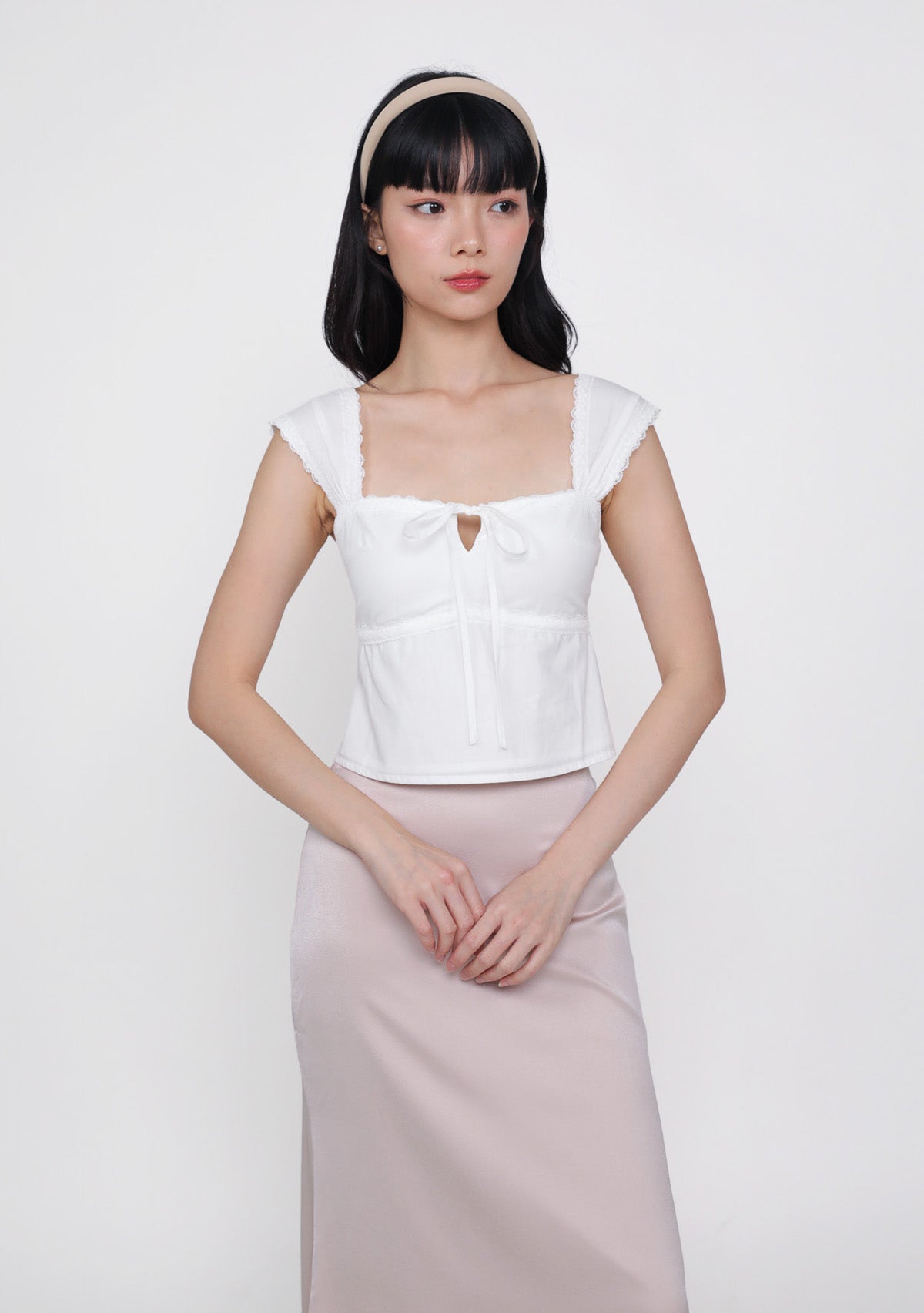 Nyu Ribbon Lace Trim Padded Top – The Tinsel Rack