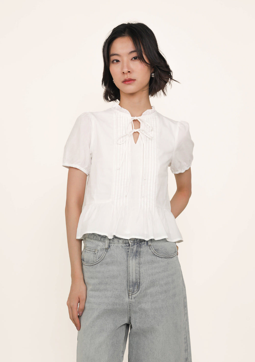 Lori Pintuck Babydoll Blouse