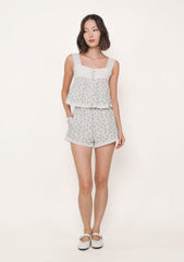 Savina Lace Trim Shorts (Florals)