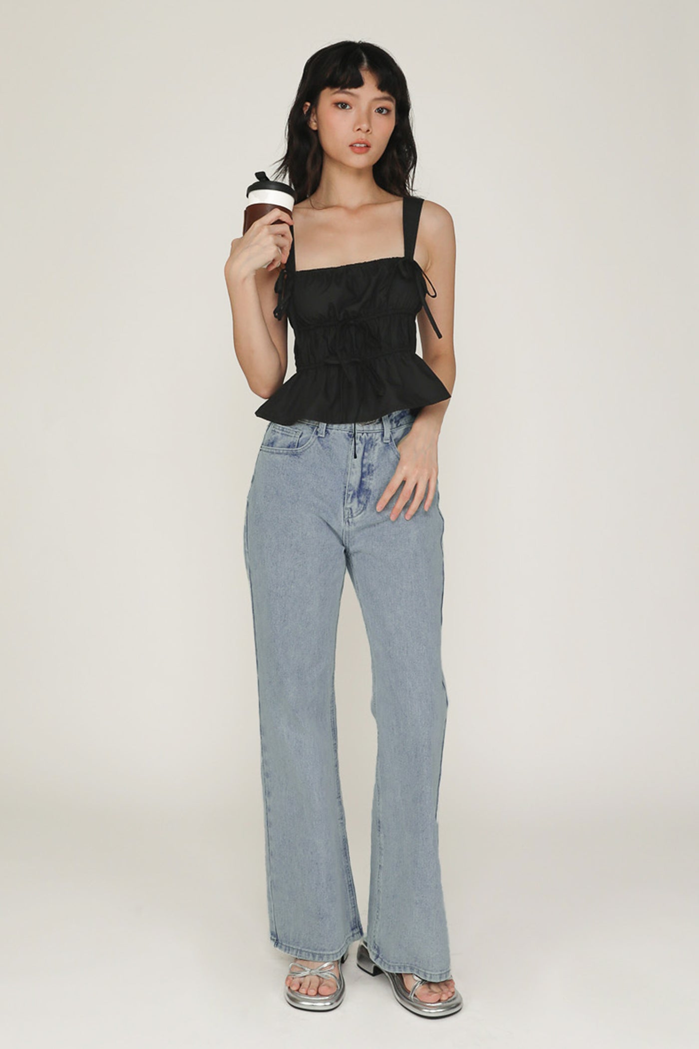 Adalie Ribbon Shirred Babydoll Top – The Tinsel Rack