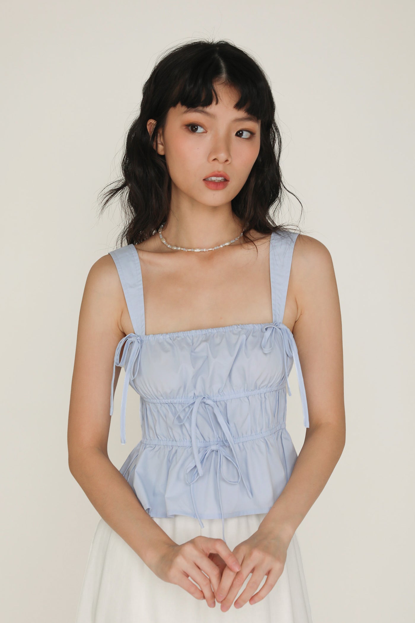 Adalie Ribbon Shirred Babydoll Top – The Tinsel Rack