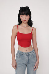 Adela Curved Hem Padded Top