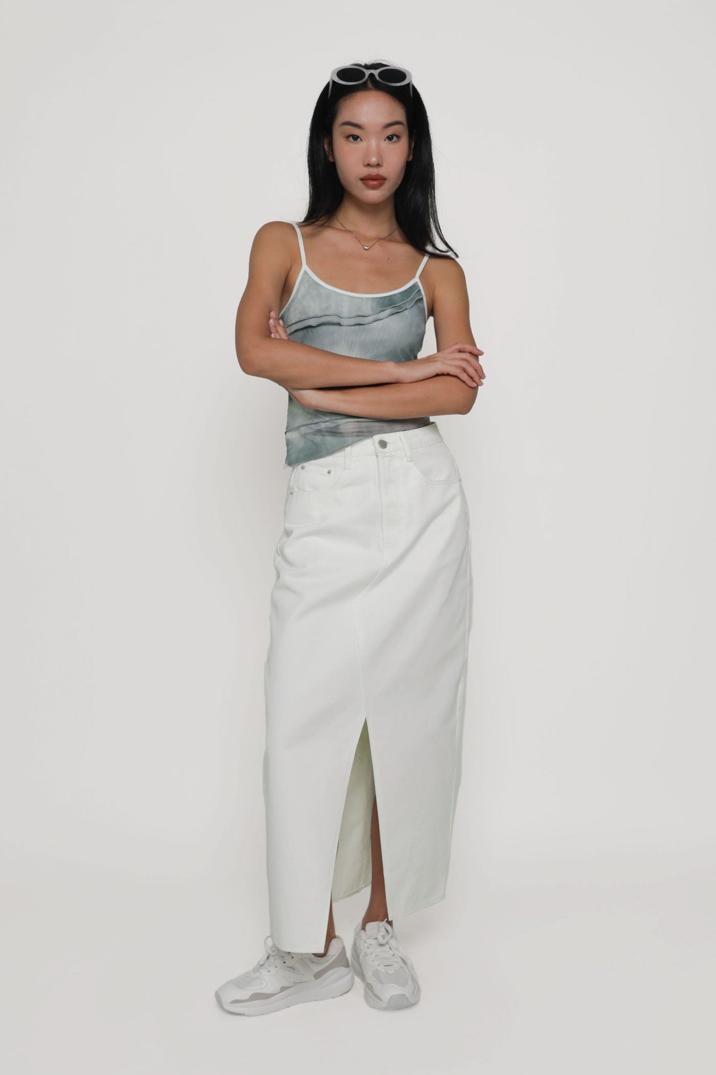 Allison Slit Front Denim Maxi Skirt – The Tinsel Rack