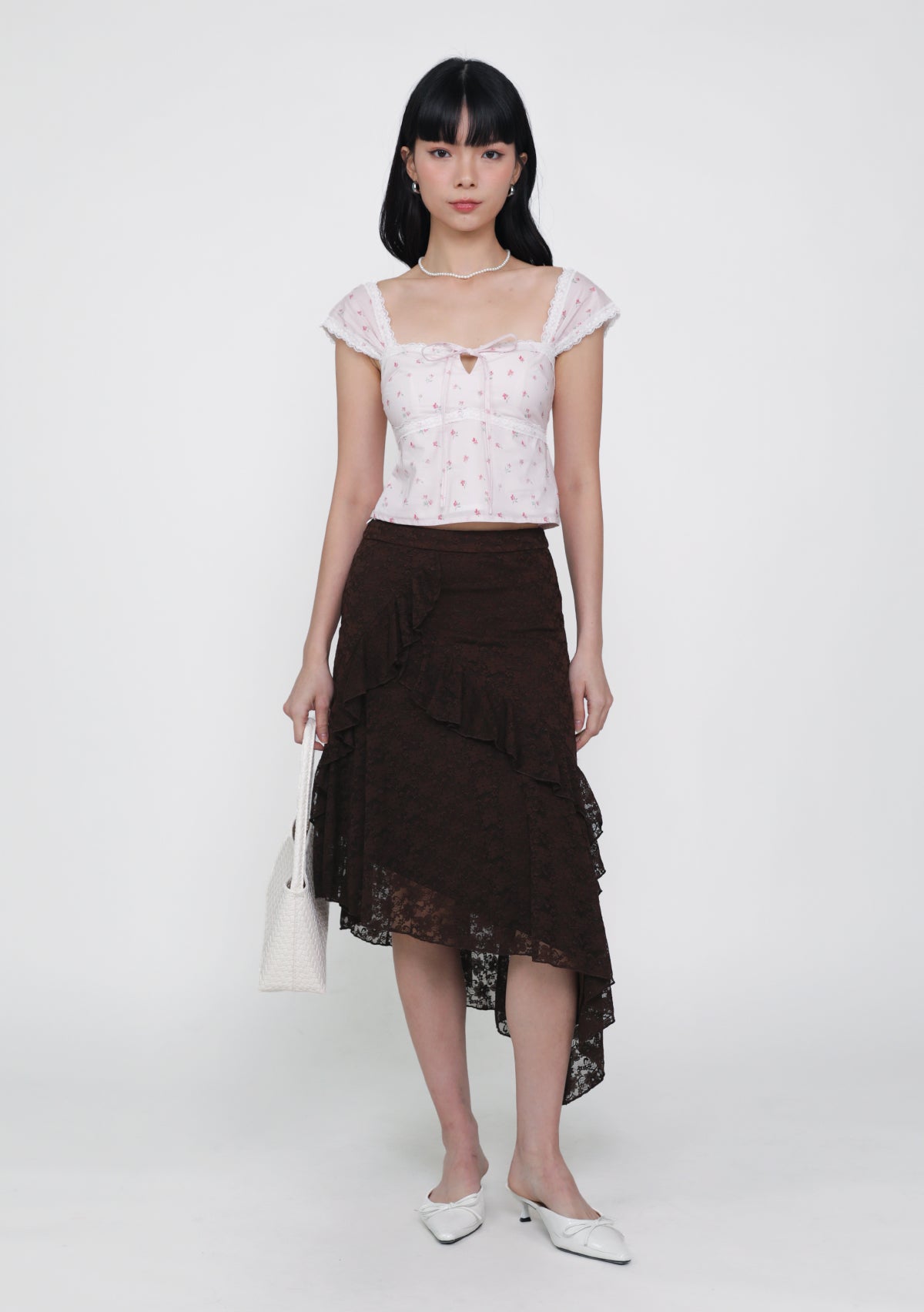 Solène Lace Frills Midi Skirt – The Tinsel Rack