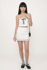 Anne Ribbon Embroidery Tube Top