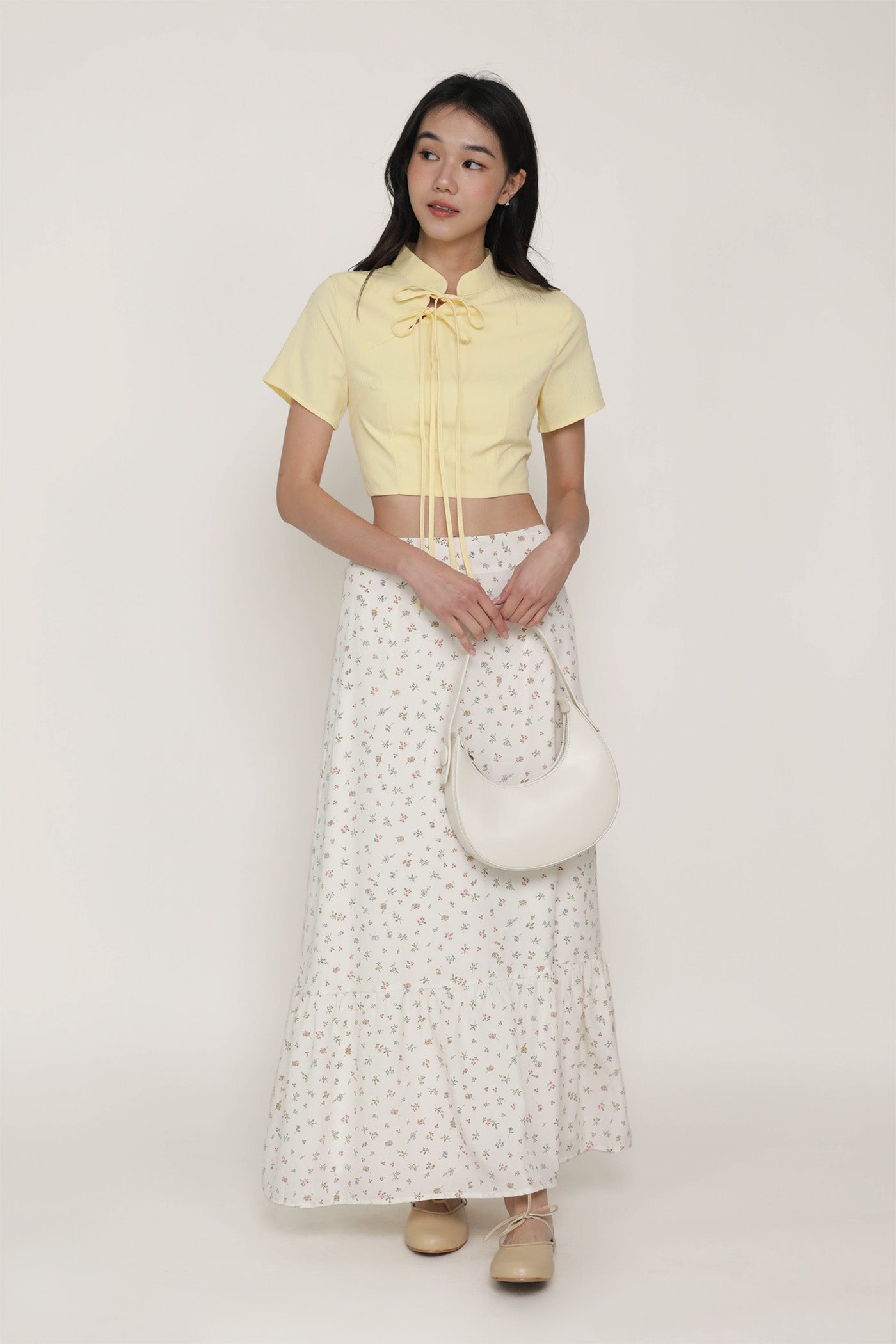 Arianne Mandarin Collar Ribbon Crop Top – The Tinsel Rack