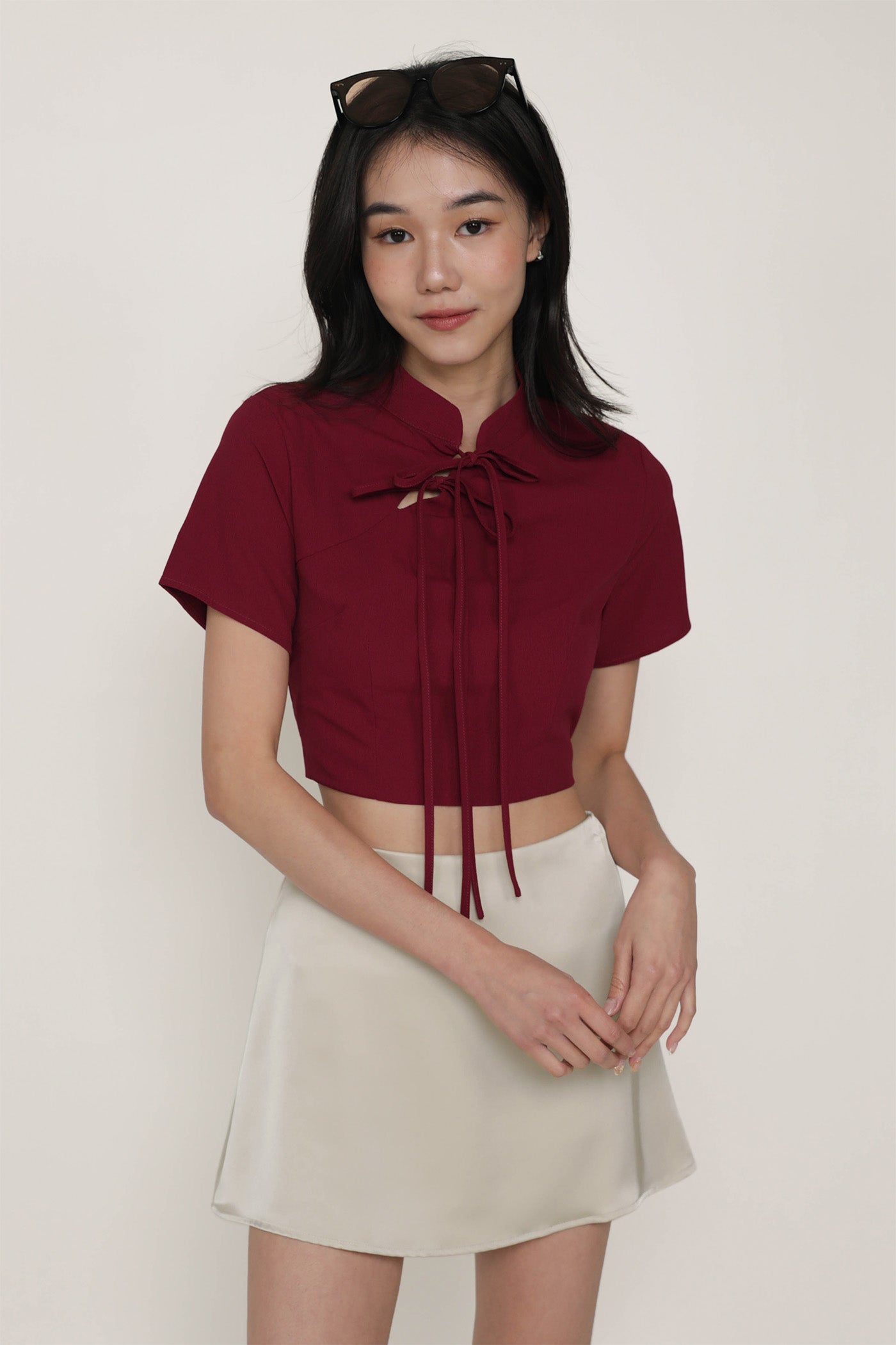 トップス meltthelady neck ribbon tops Chantal Romantic Ribbon Top in Iconic White | Chello