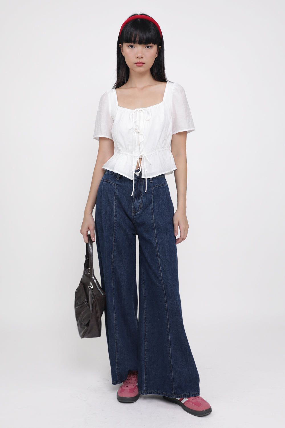 Avalynn Tie Front Sleeve Top