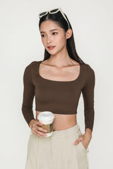 Avril Long Sleeve Padded Top