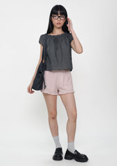 Betty Ruffles Ribbon Top (Plaid)