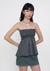 Cammie Smocked Tube Top (Plaid)