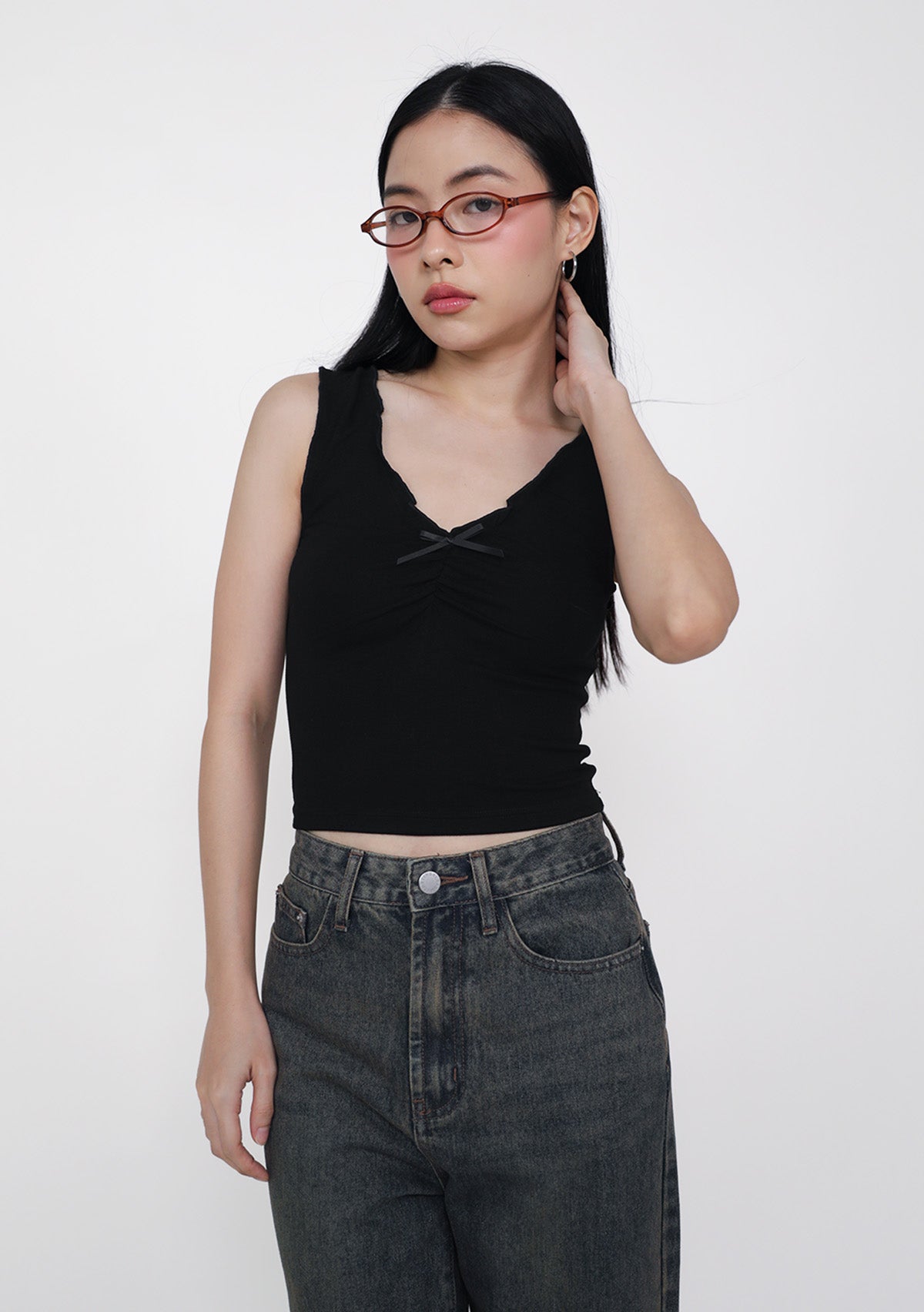 Jasleen Ribbon Ruched Top – The Tinsel Rack