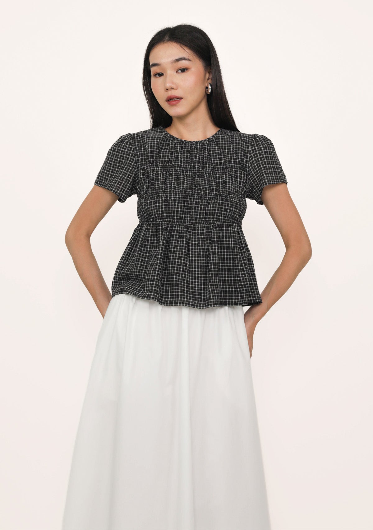 Jeni Shirred Cotton Top (Plaid) – The Tinsel Rack