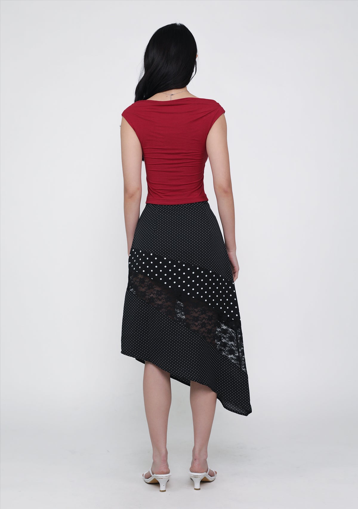 Risa Asymmetrical Lace Skirt (Polka Dot) – The Tinsel Rack