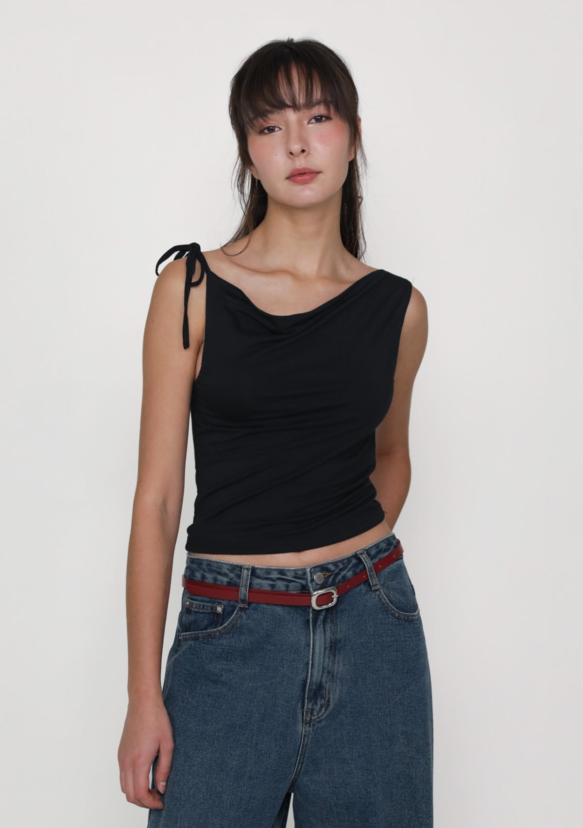 Saki Ribbon Cowl Neck Top – The Tinsel Rack