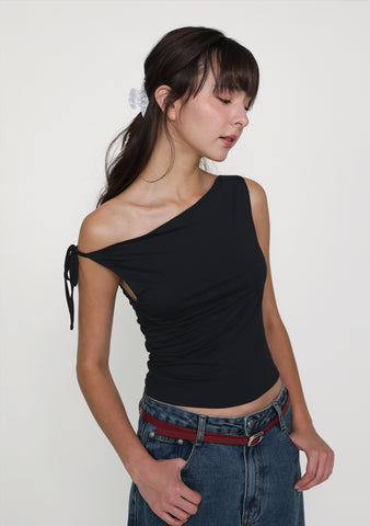 Saki Ribbon Cowl Neck Top