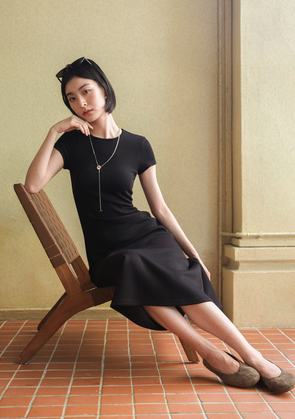 Sara Ruched Sleeve Padded Dress