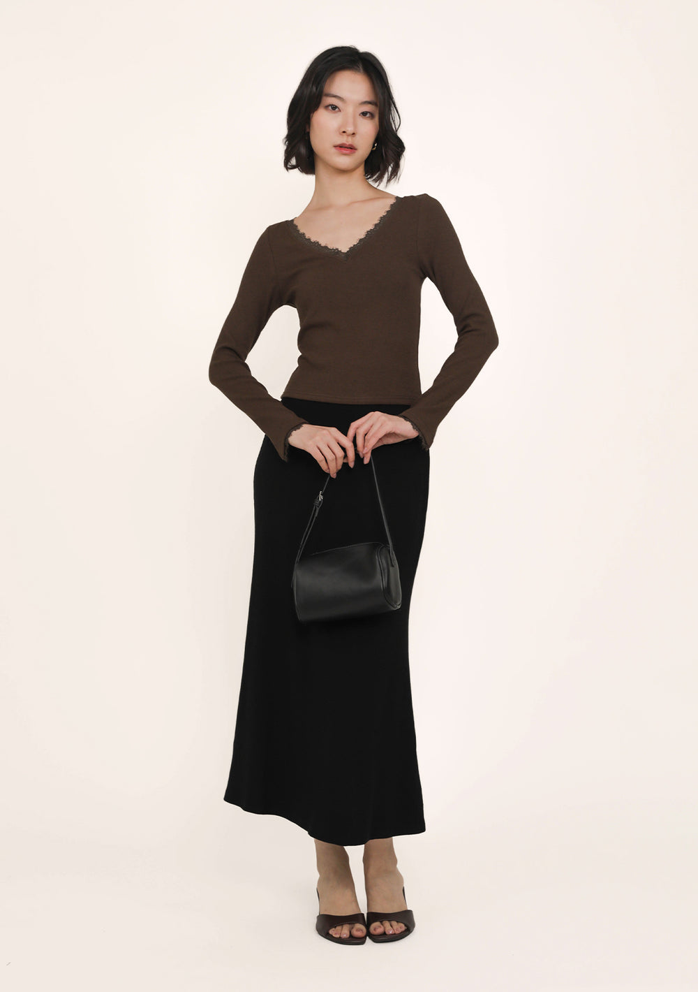 Solace Ribbed Bias Cut Skirt