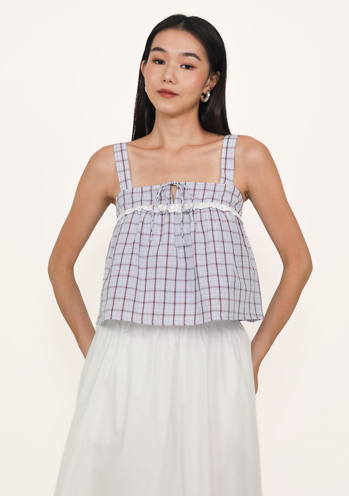 Ruby Lace Trim Babydoll Top (Plaid) – The Tinsel Rack