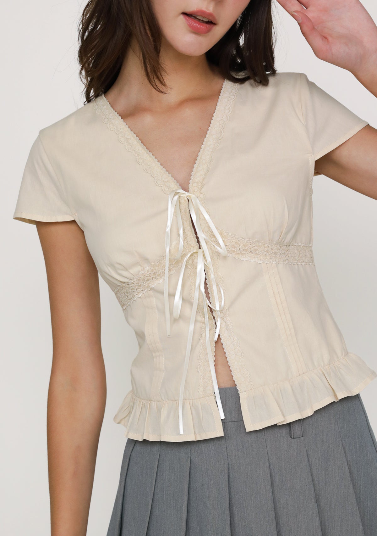 新品 【MEER.】NECK RIBBON BLOUSE meer. NECK RIBBON BLOUSE The Meryl bow tie blouse 【公式通販】