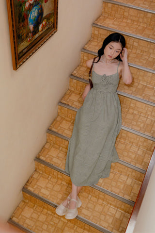 Adeline Ruched Front Drawstring Maxi Dress