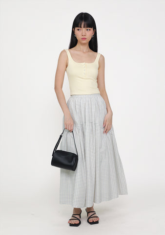 Isabella Tiered Maxi Skirt (Plaid)
