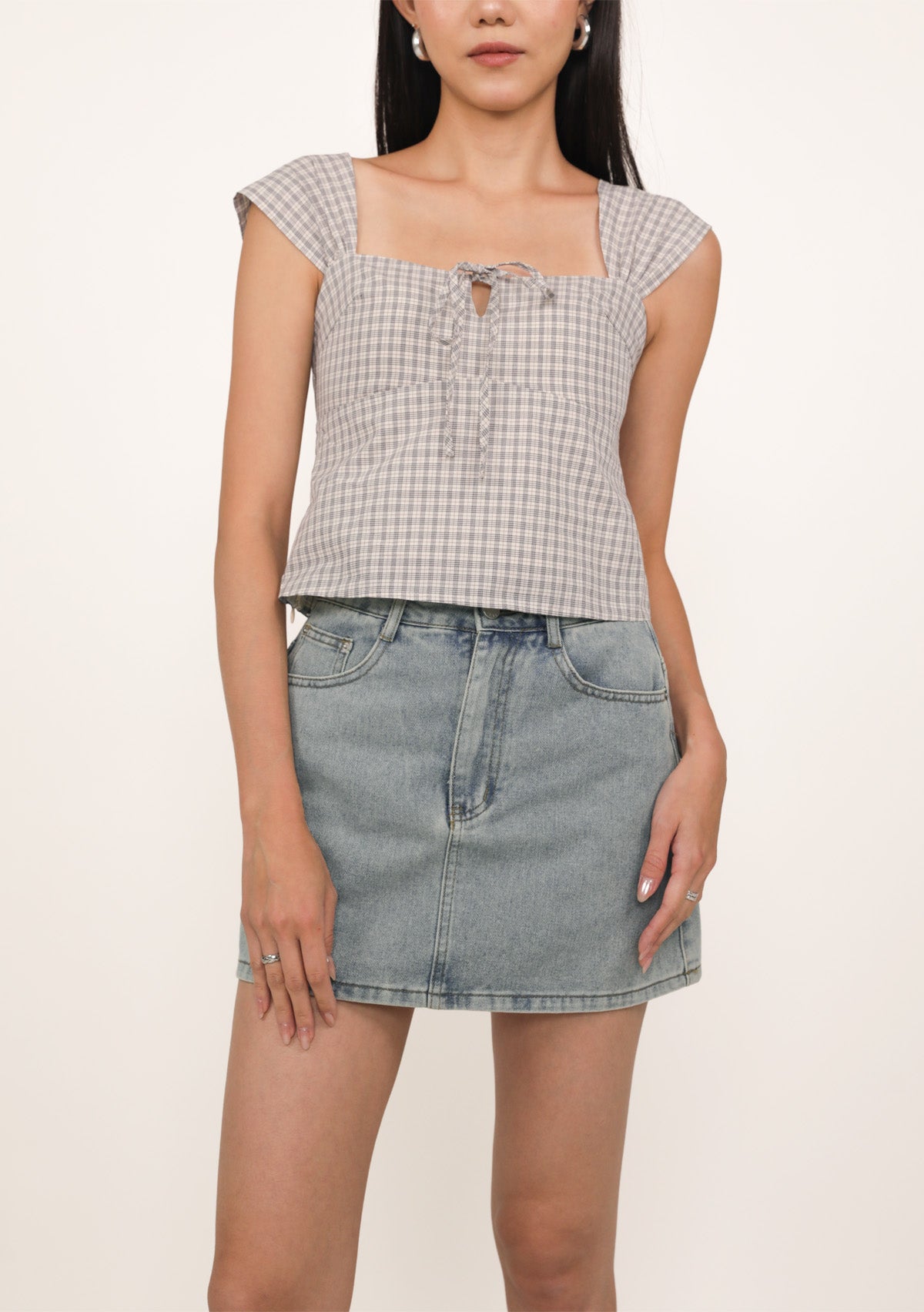 Nyu Ribbon Padded Top (Plaid) – The Tinsel Rack