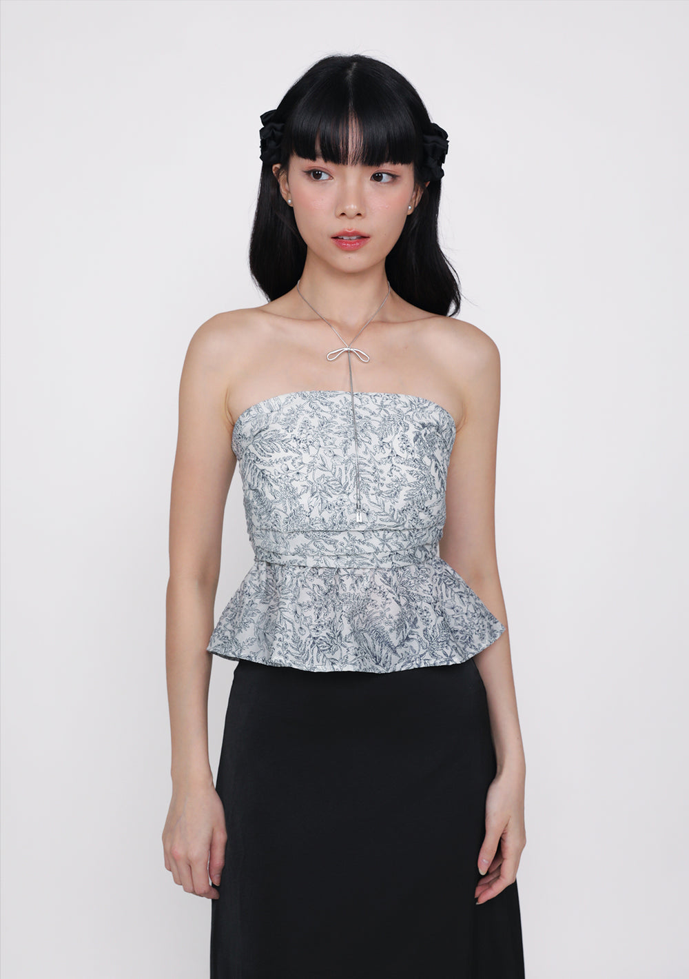Ruko Peplum Padded Top (Floral)