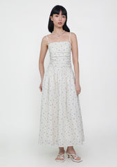 Rosabella Ruched Bodice Padded Dress (Floral)