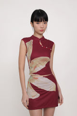 Daniah Mandarin Collar Mesh Top