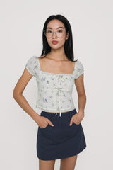 Daniella Bustier Puff Sleeve Top