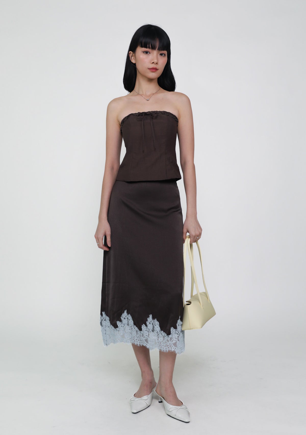 Aurénne Lace Hem Midi Skirt – The Tinsel Rack