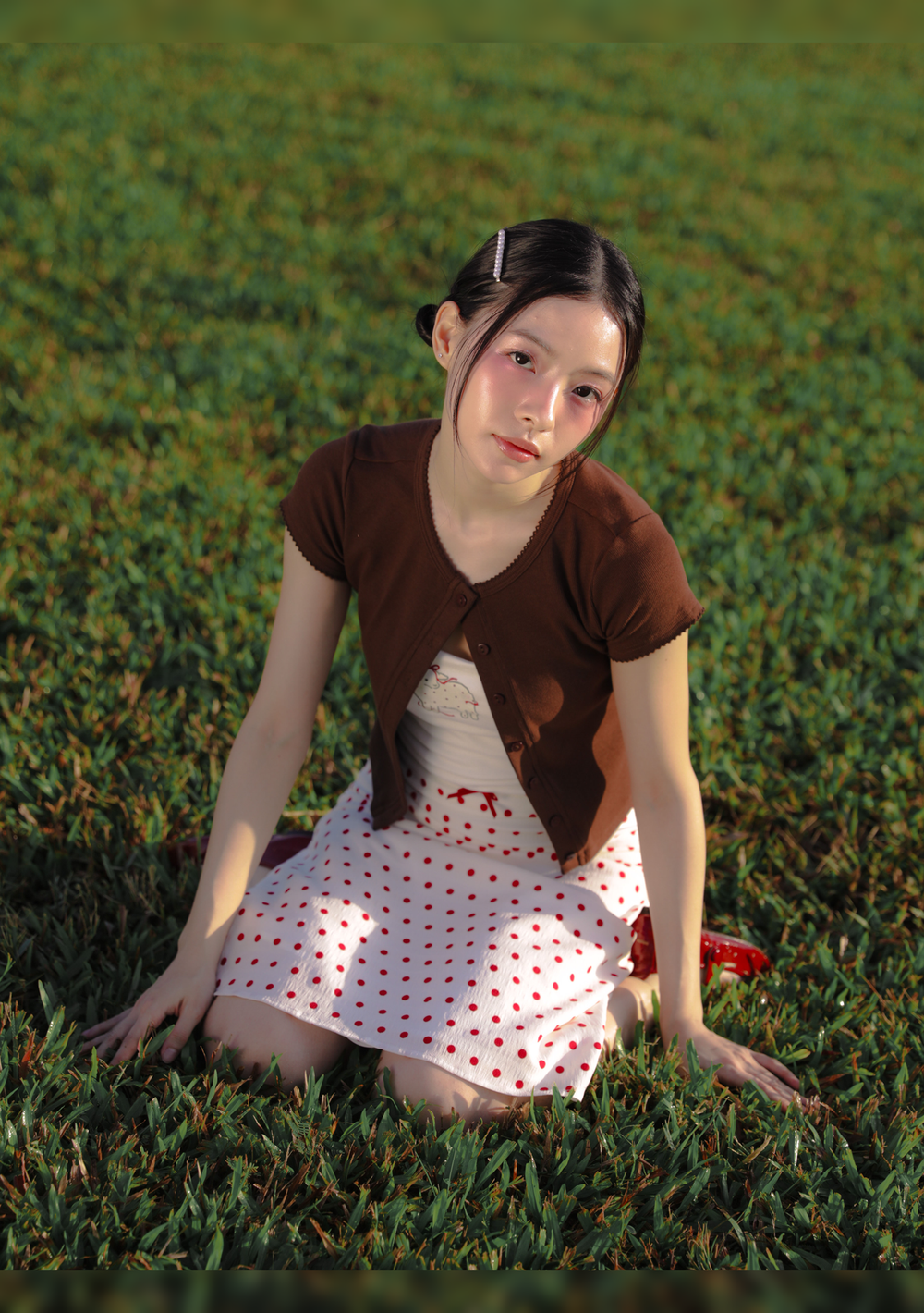 Mito Ribbed Button Top