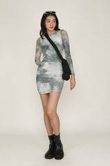 Deidre Mesh Long Sleeve Dress