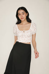 Delphi Drawstring Shirred Top