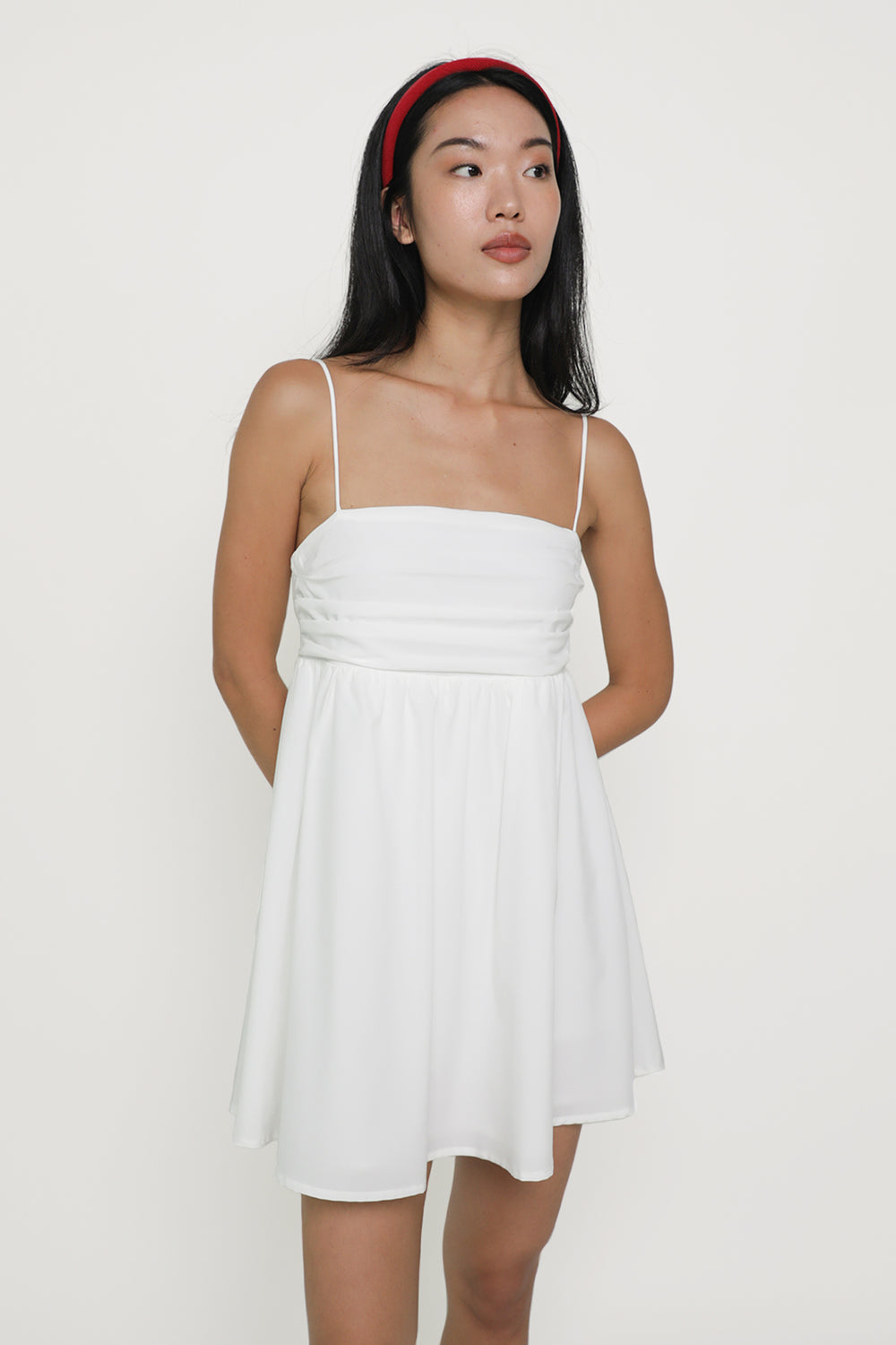 Delphine Ruched Babydoll Romper