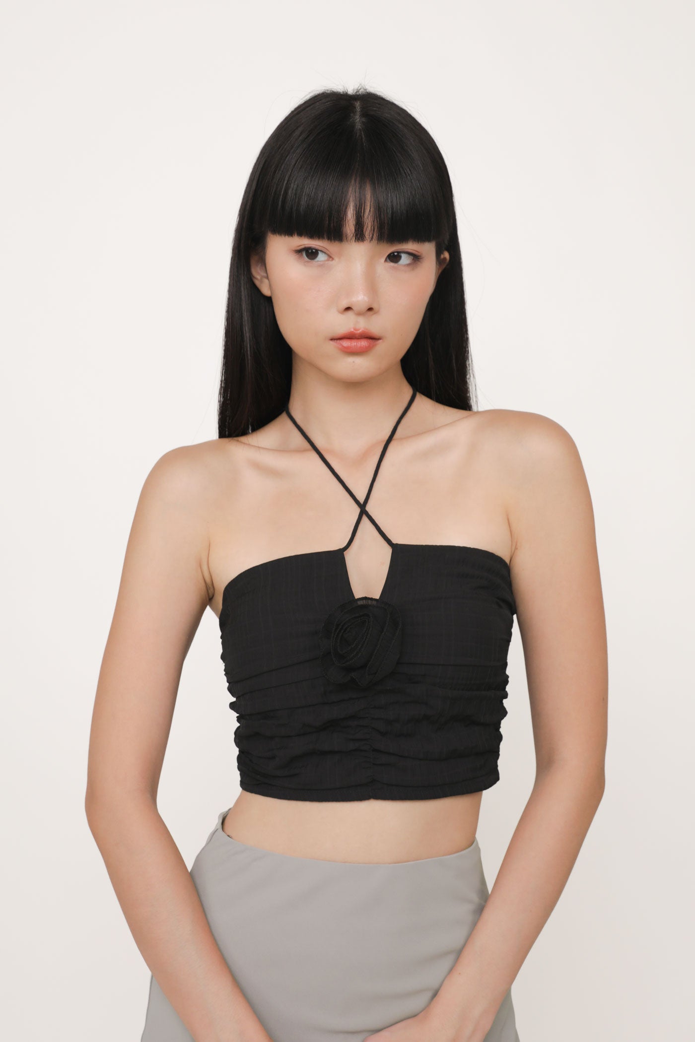 Delsy Rosette Halter Padded Top – The Tinsel Rack