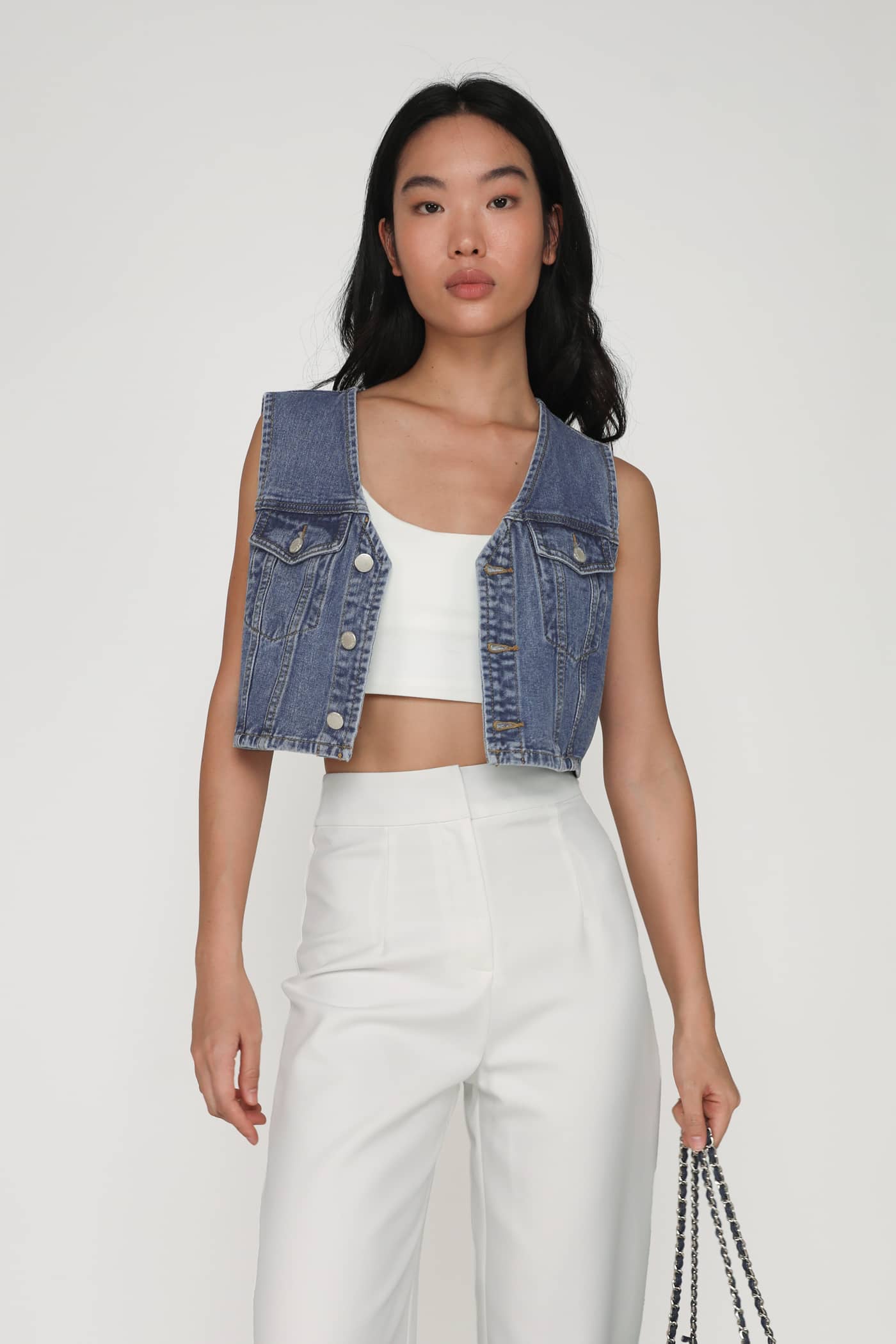 Dexter Denim Crop Vest – The Tinsel Rack