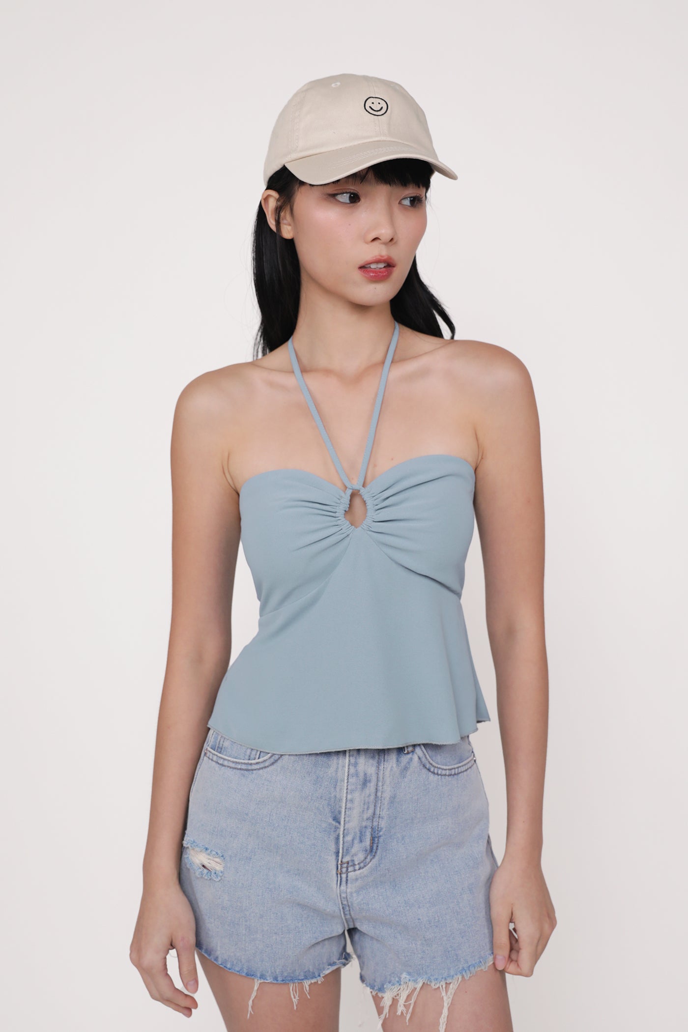 本日限定　shirred frill halter tops Dion Keyhole Halter Padded Top – The Tinsel Rack