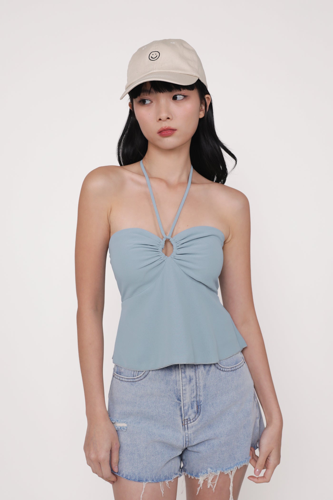 本日限定　shirred frill halter tops Dion Keyhole Halter Padded Top – The Tinsel Rack