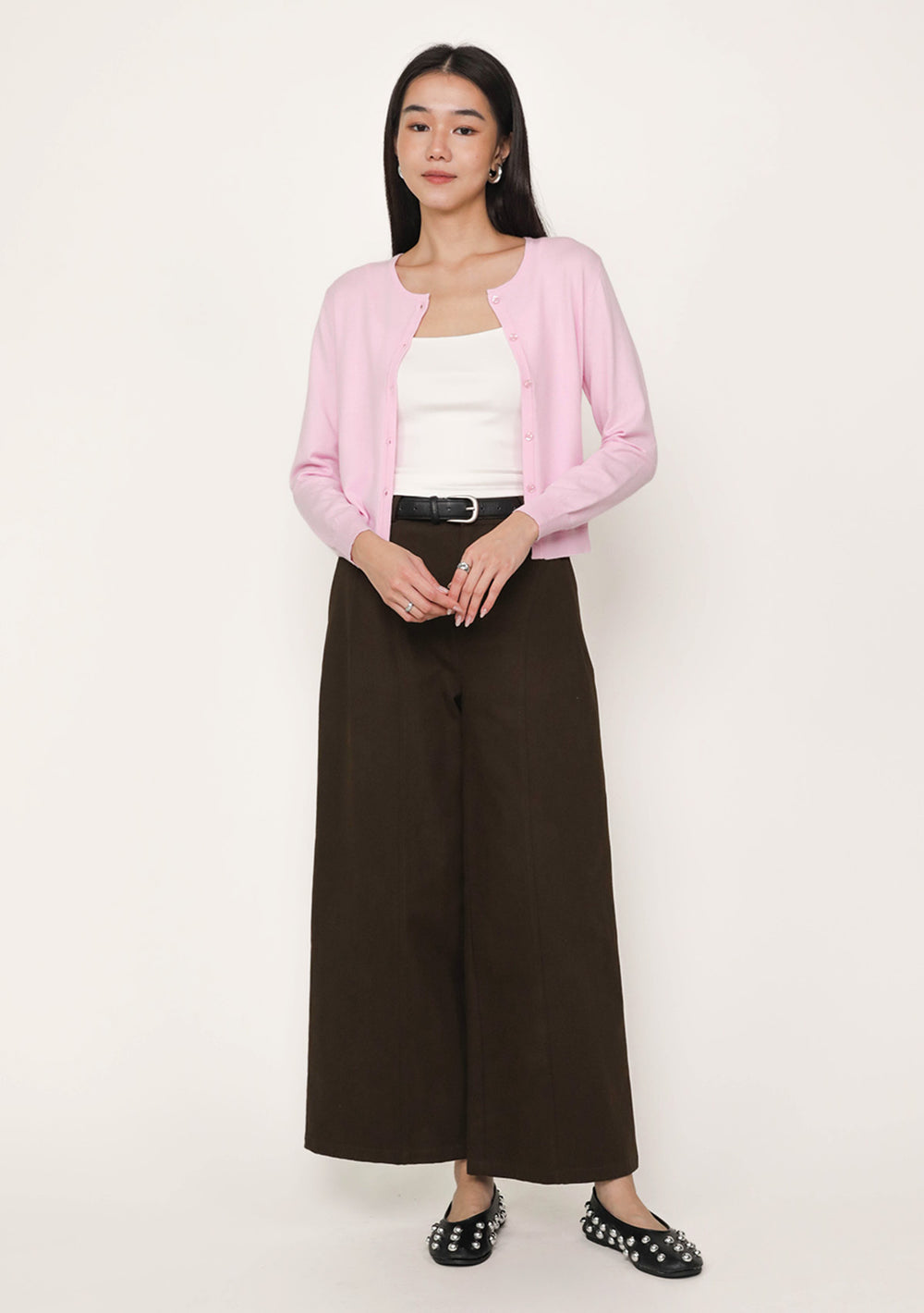 Petite Ruben Pleated Wide Leg Pants