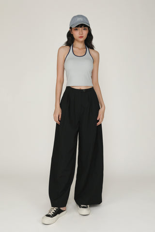 Evan Pleated Textured Flare Pants